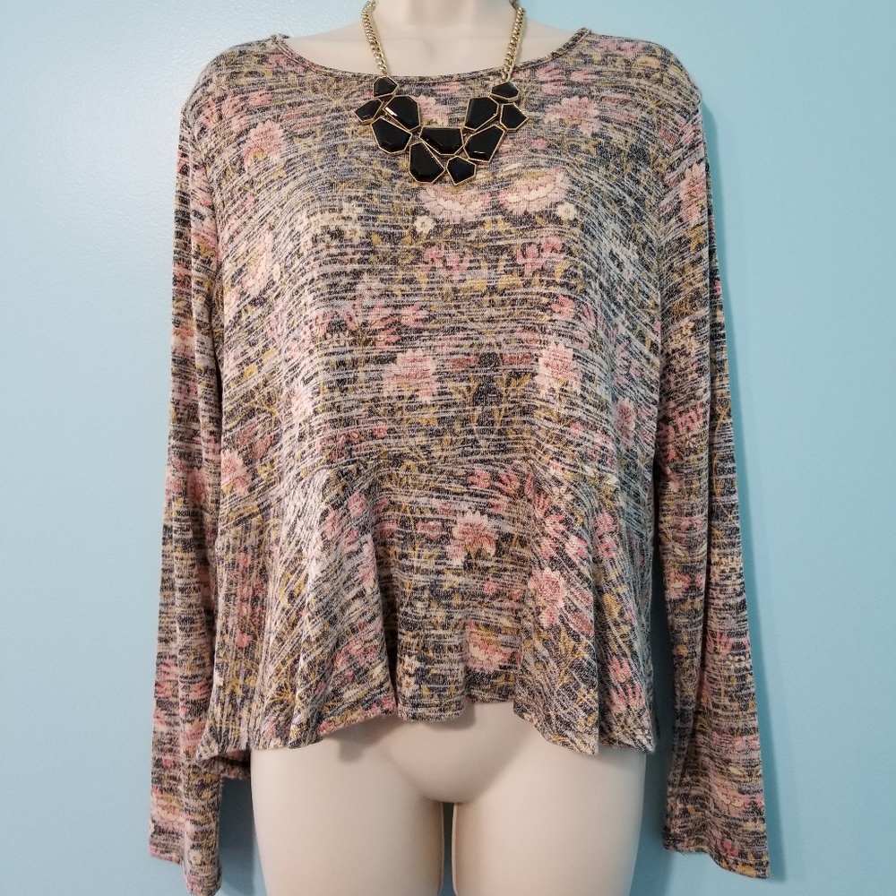 LAUREN CONRAD Floral Peplum Blouse